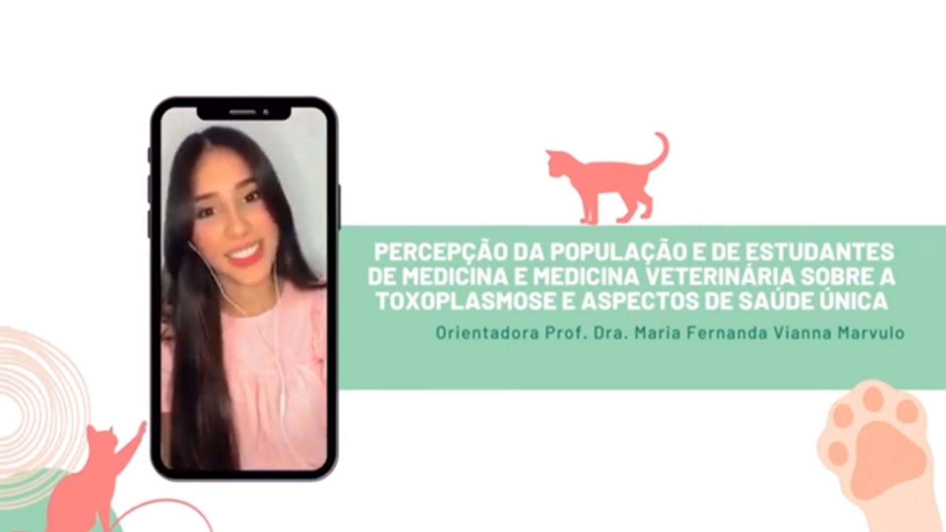 A imagem traz o print de um dos vídeos para avaliação dos Projetos de Iniciação Científica sobre Toxoplasmose do curso de Medicina Veterinária.