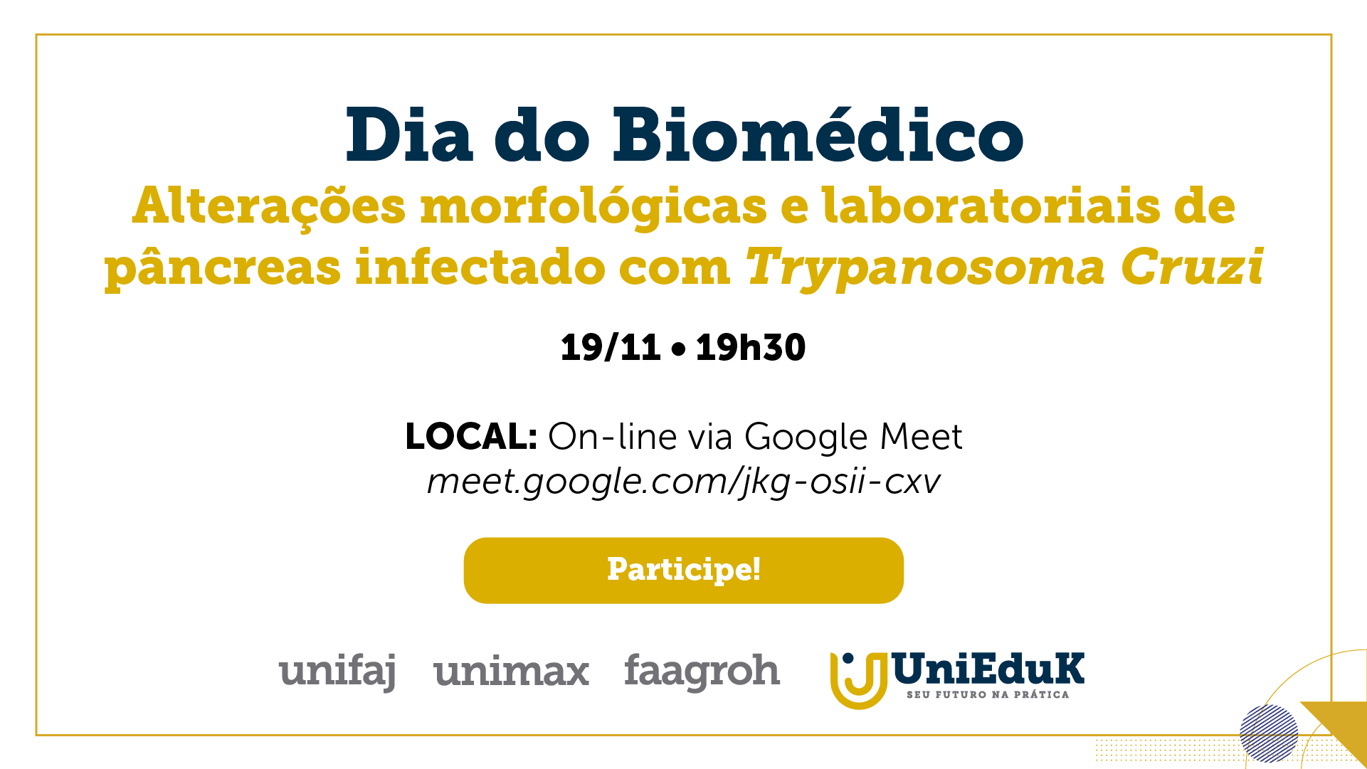 A arte traz as informações básicas do evento sobre A morte sob a visão da criança, além de fotos das convidadas.