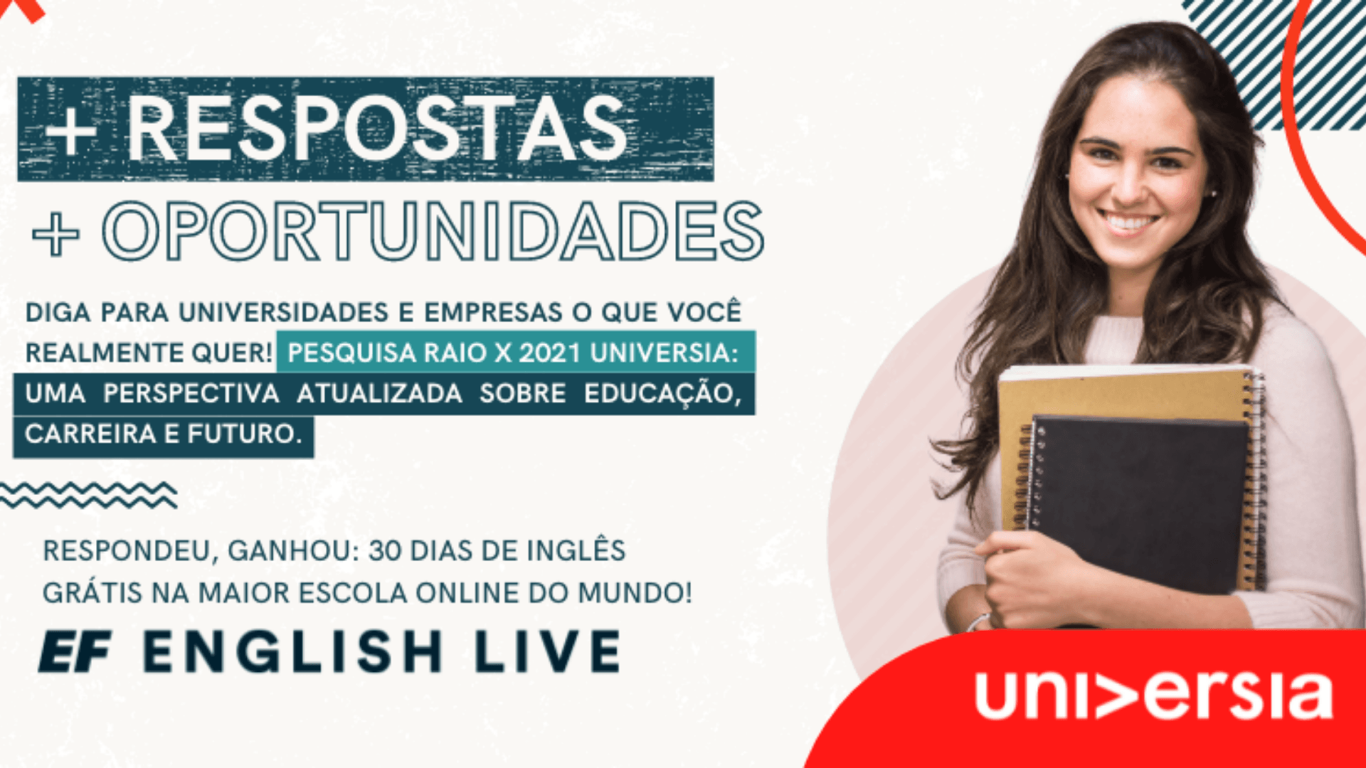 A imagem traz uma arte com os dados básicos sobre a Pesquisa Raio X Universia.