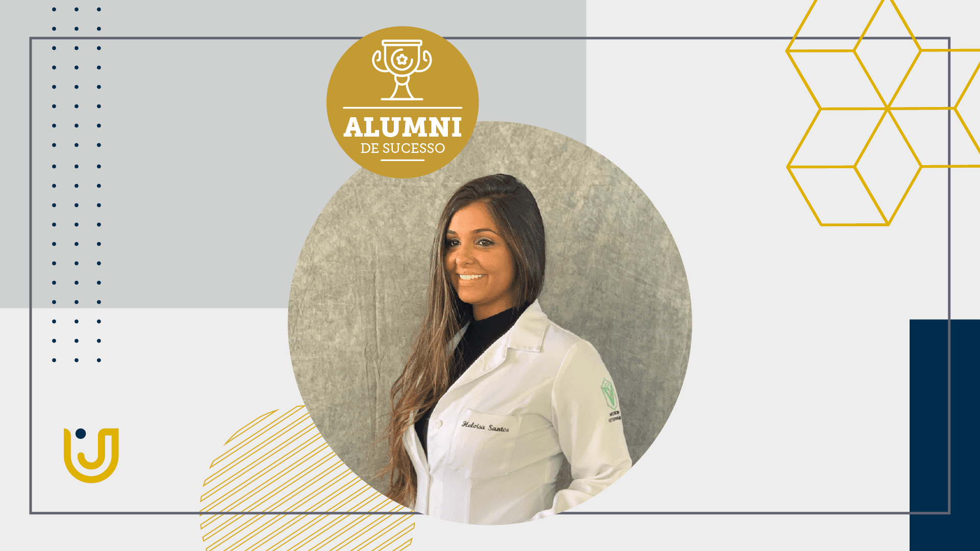 A imagem mostra a alumni que trabalha no abrigo Municipal de Cães de Pedreira.