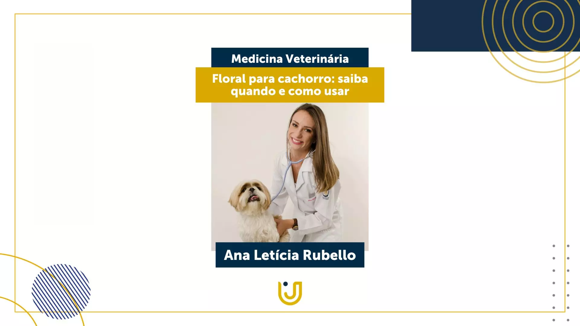 A imagem mostra Ana Letícia Rubello, supervisora da Clínica de Pequenos Animais do HVET que falou sobre floral para cachorro