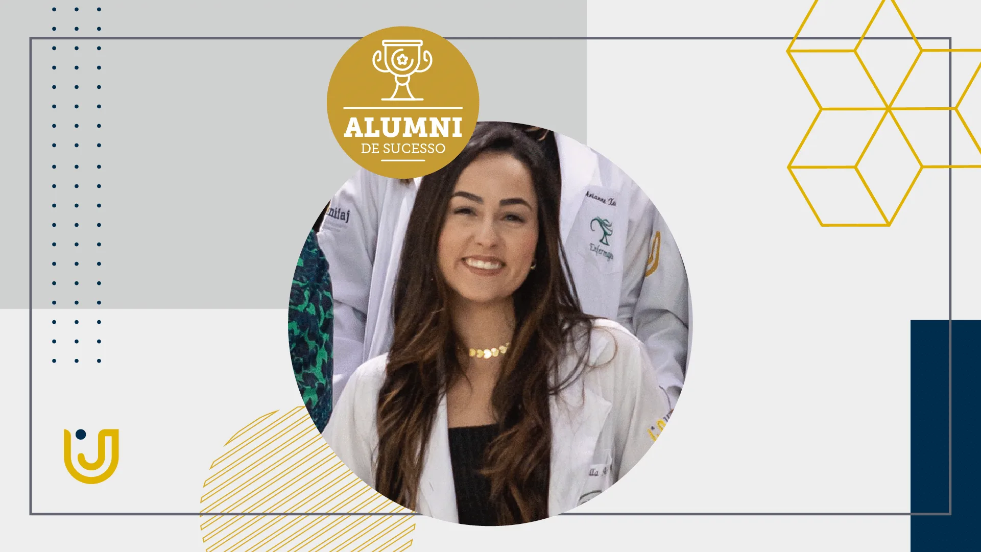 A imagem mostra a alumni Izabella que passou no Exame Nacional de Residência
