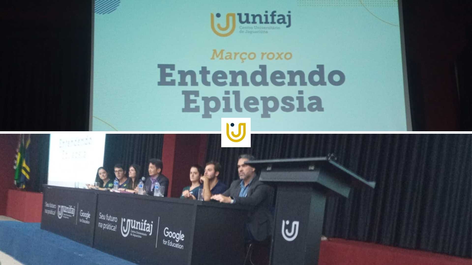 A imagem mostra momentos do talk show sobre epilepsia