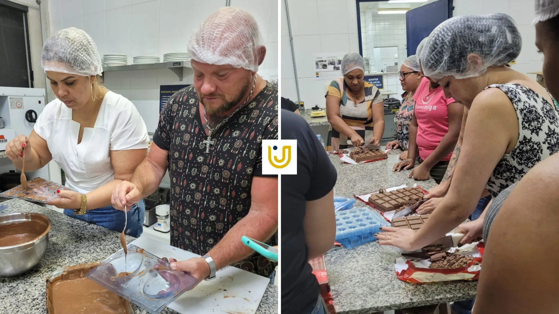 A imagem mostra a ação do projeto “Mãos na Massa”.