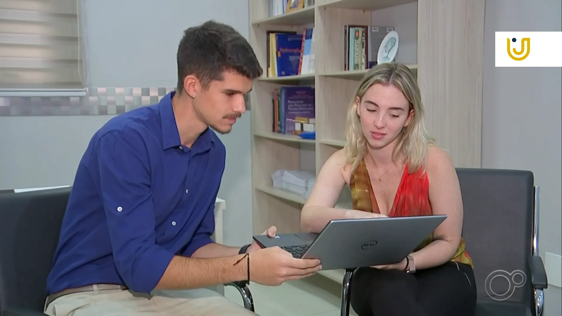 A imagem mostra momentos da reportagem sobre o teste Swab na TV TEM